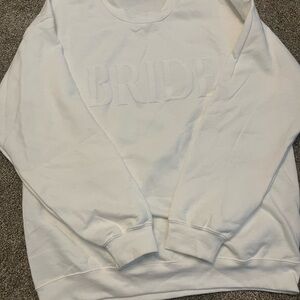 Gildan White Bride Crew Neck Sweater